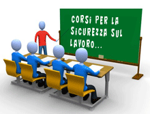 Alunni seduti in classe con docente